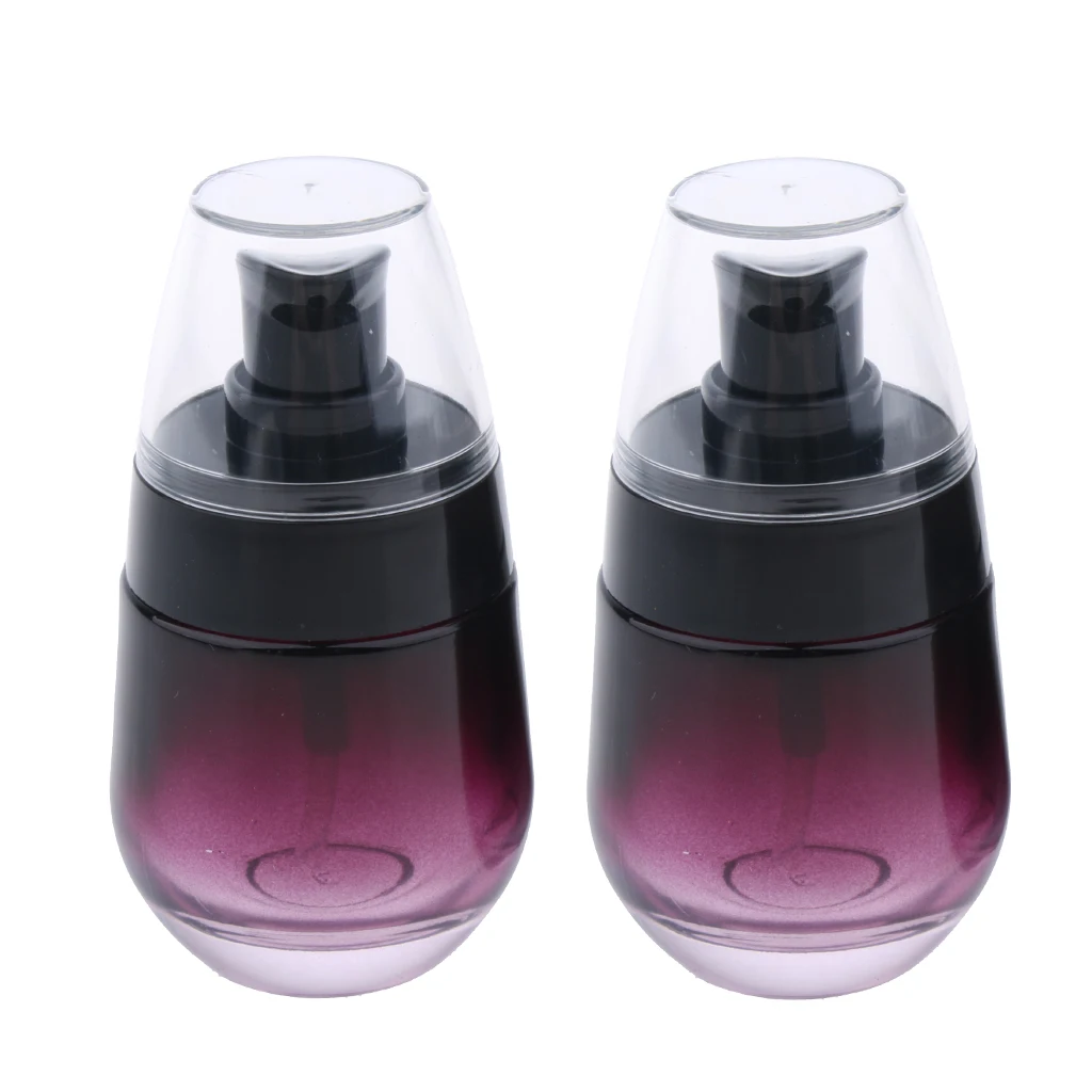 6Pcs Women 30ml Purple Glass Refillable Empty Pump Lotion Spray Bottle Leak-proof Sprayer Makeup Vials Perfume Bottle