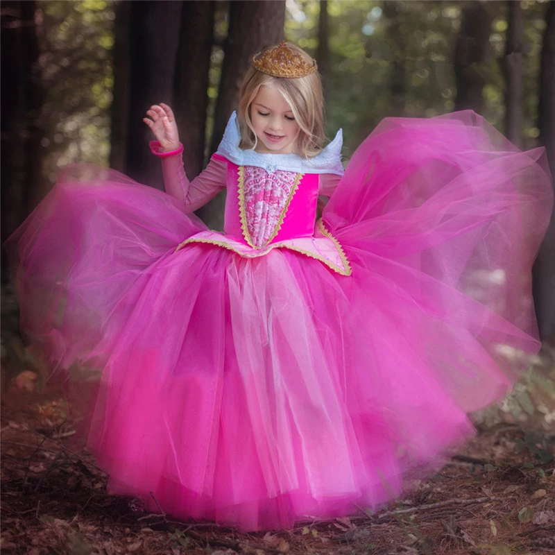 cheap baby dresses Dresses Girls Princess Cosplay Costume Teens Kid's Party Dress Girls Clothes Long Fancy Ball Gown skirt for baby girl
