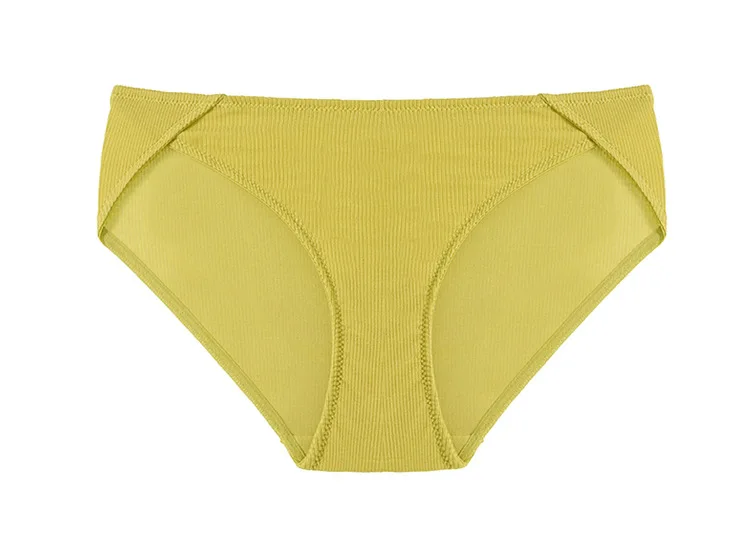 lowwaist yellow Wriufred, осенне-зимний бюстгальтер без косточек, модальный хлопок, без стального кольца, треугольная чашка, бюстгальтер, дышащее нижнее белье, женское белье большого размера - Color: lowwaist yellow