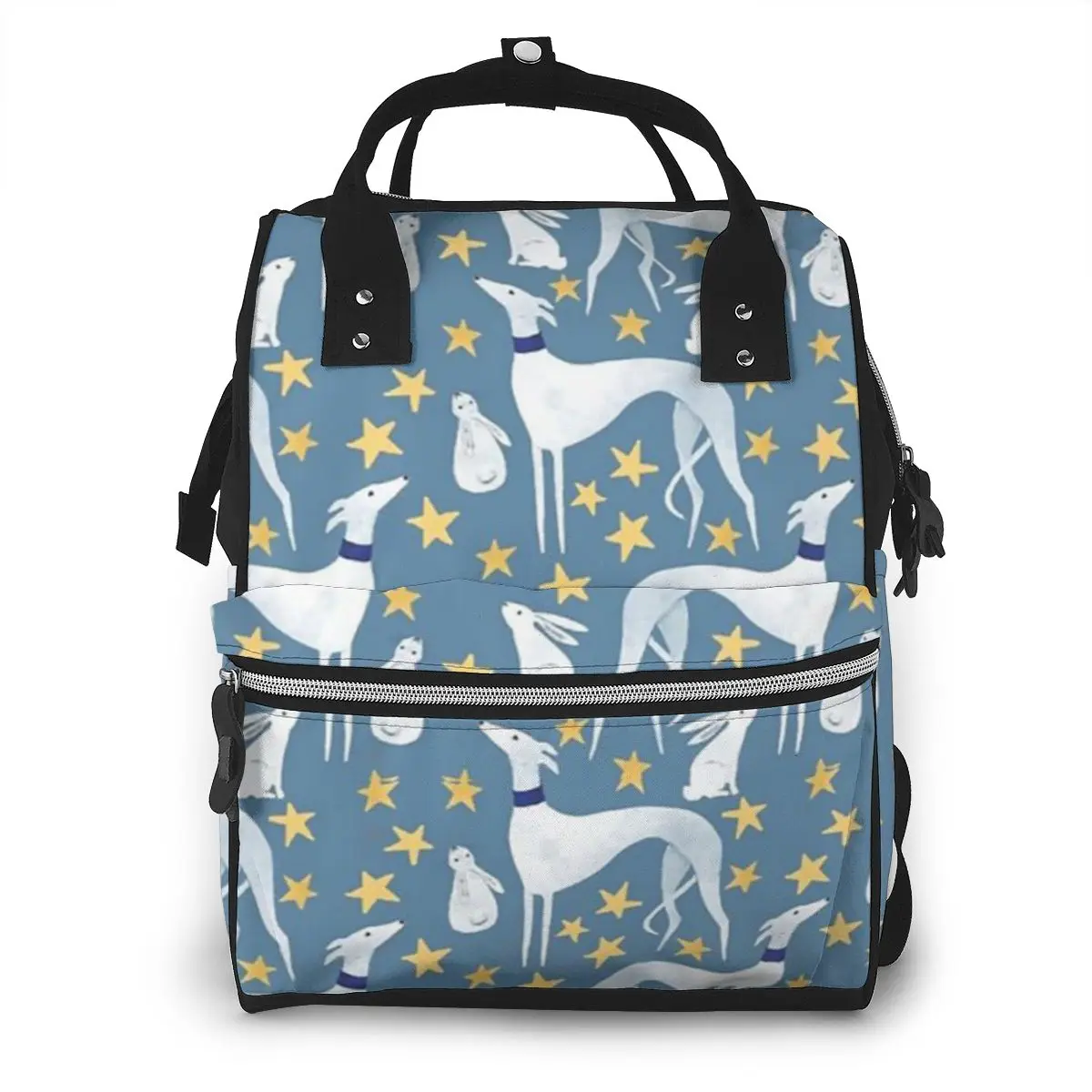 

Greyhound Dog Print Baby Bag For Mommy Diaper Bag Hare And Stars Backpack Travel Waterproof Nappy Changing Maternity Bags