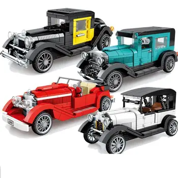 

2020 New Blocks Classic Vintage Car Roadster Building Bricks City Technic Vehicle Model Toys for Boys Gifts