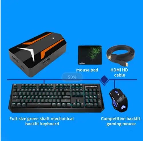 Многоцветный MiraScreen Mobile Game Keyboard Mouse Converter, Cast the Mobile Phone Screen to a Big Screen and Turn Into a Gaming Console - Цвет: Многоцветный
