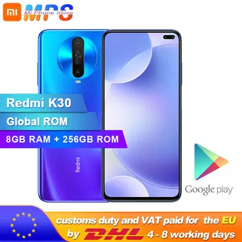 Перейти на Алиэкспресс и купить Смартфон Xiaomi Redmi K30 с глобальной прошивкой, 8 Гб 256 ГБ, 4G, Восьмиядерный процессор Snapdragon 730G, камера 64 мп, 120 Гц, жидкий дисплей, 4500 мАч