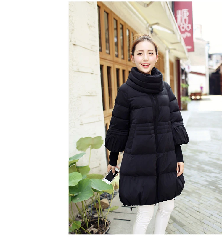 Down Jacket Women's New Style Cotton Coat Large Size Korean-style A- line Mid-length Cloak Cotton-padded Jacket Cotton-padd