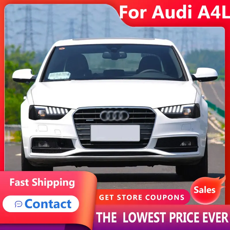 

Передсветильник фара HANA для Audi A4L, 13-16 модифицированных полноприводсветодиодный светодиодных фасветильник s A4L, светодиодные дневные ходосветильник
