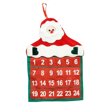 

Christmas Advent Calendar Velvet Pyrographic Hanging Ornament Christmas Tree Decorations For Home Party Gift Festival Hot