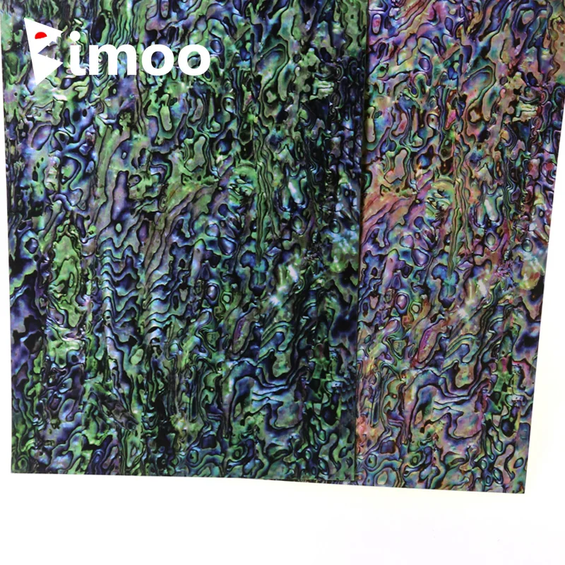 Bimoo 2 шт. 0 мм зеленый Paua покрытый Абалон оболочка Улучшенный клей шпон лист для