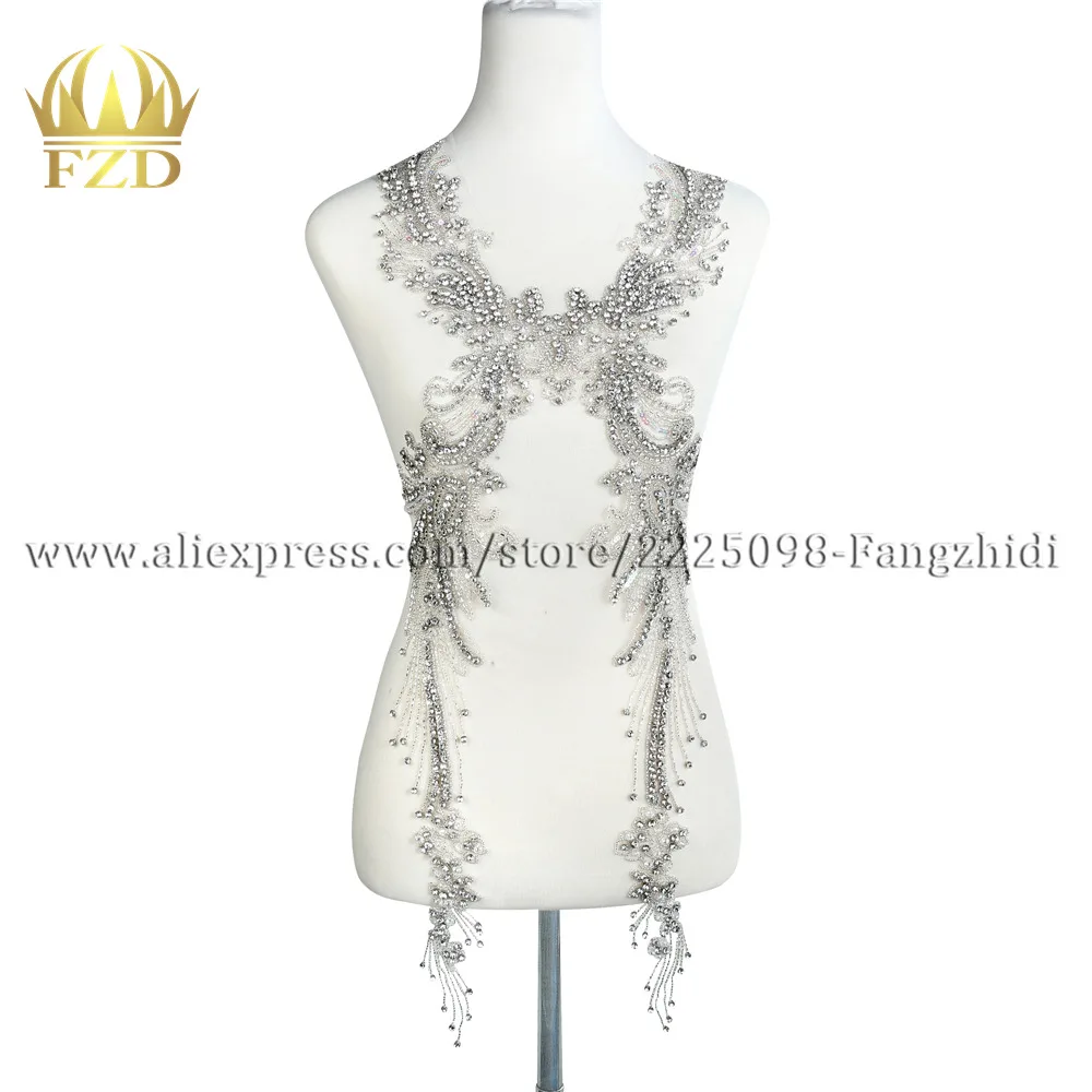 1 шт. аппликация с кисточками из камня бусинами кристаллами и стразами нашивки