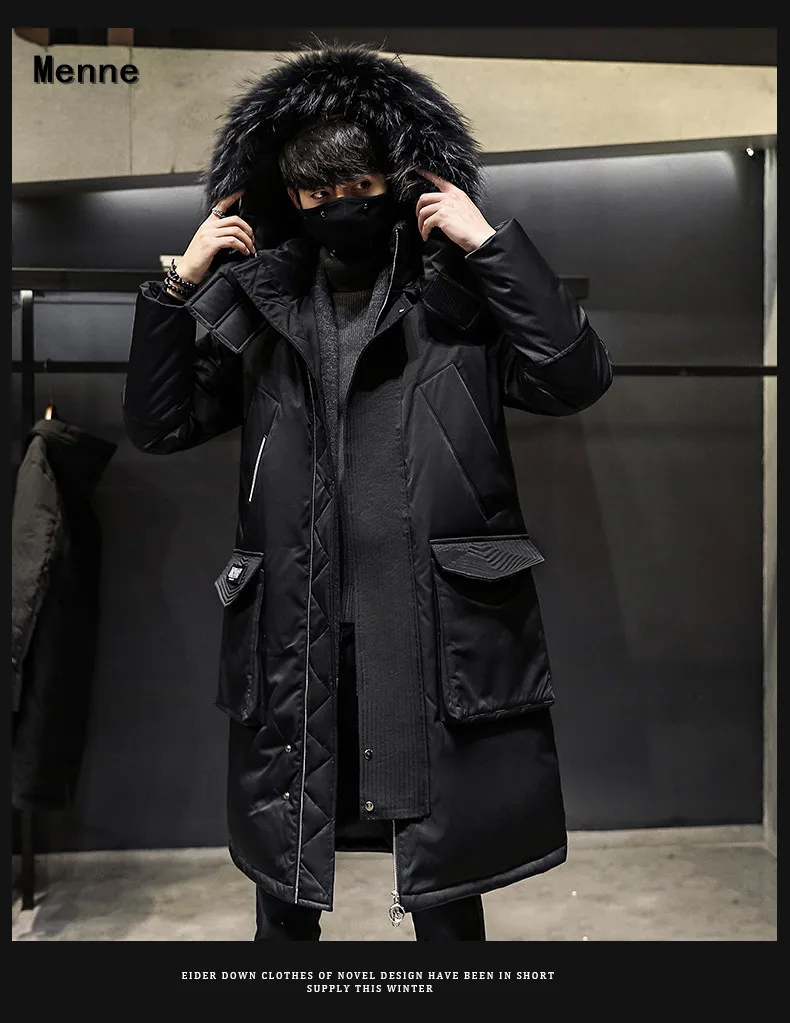 Menne winter jacket men winter Korean version of the thick down coat hooded men's clothing