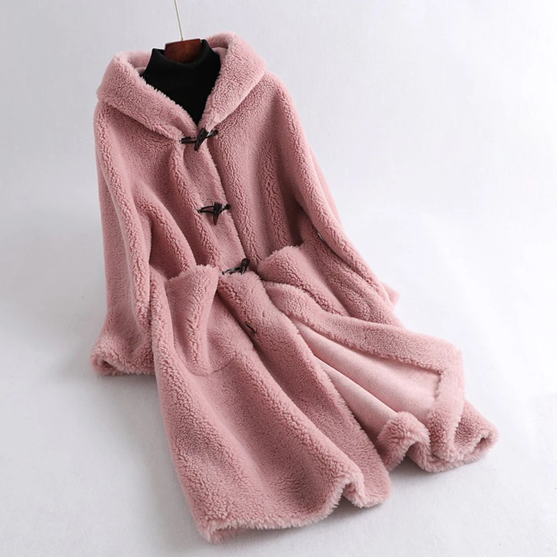 

winter coat women hooded jacket thick warm long coat abrigos mujer invierno 2019 horn button clothing real price outerwear