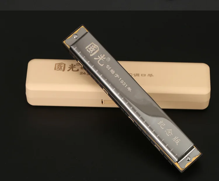 Harmonica 24 Отверстия полифония начинающих C Tune Guoguang часы в советском стиле дети взрослые для студентов самообучения ветер Instrumen