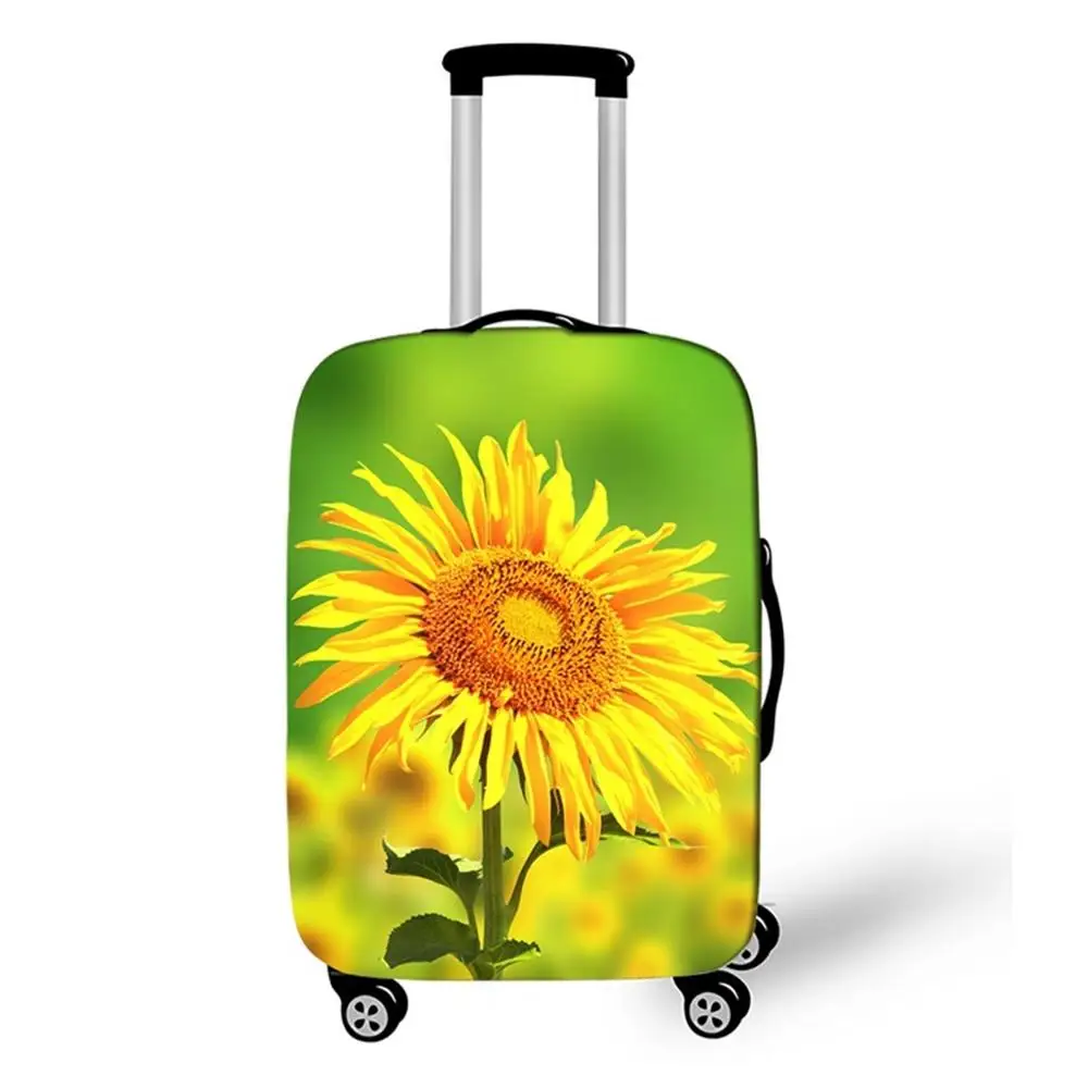 6 3D Sunflower Luggage Cover Protective Case Thicken Waterproof Bouncy Travel Suitcase Cover Accessories 18 To 32 Inche XL - Цвет: 6