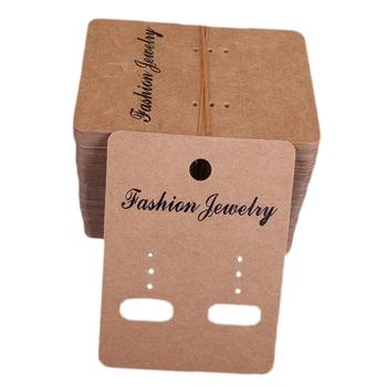 

200 Pieces Kraft Earring Studs Display Cards 2 X 2.8 Inch Jewellery Boards