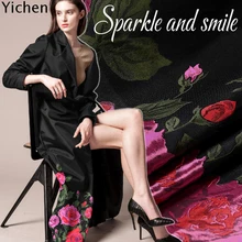 Розовая черная жаккардовая ткань для платья Осенняя Последняя мода Подкладка сезон Высокая для одежды из ткани