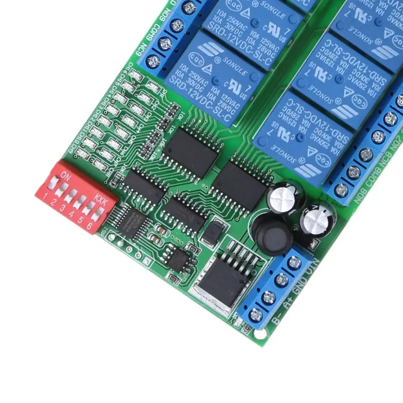 16 канальный DC 12V RS485 релейный модуль дистанционного управления для ПЛК PTZ камера двигатели