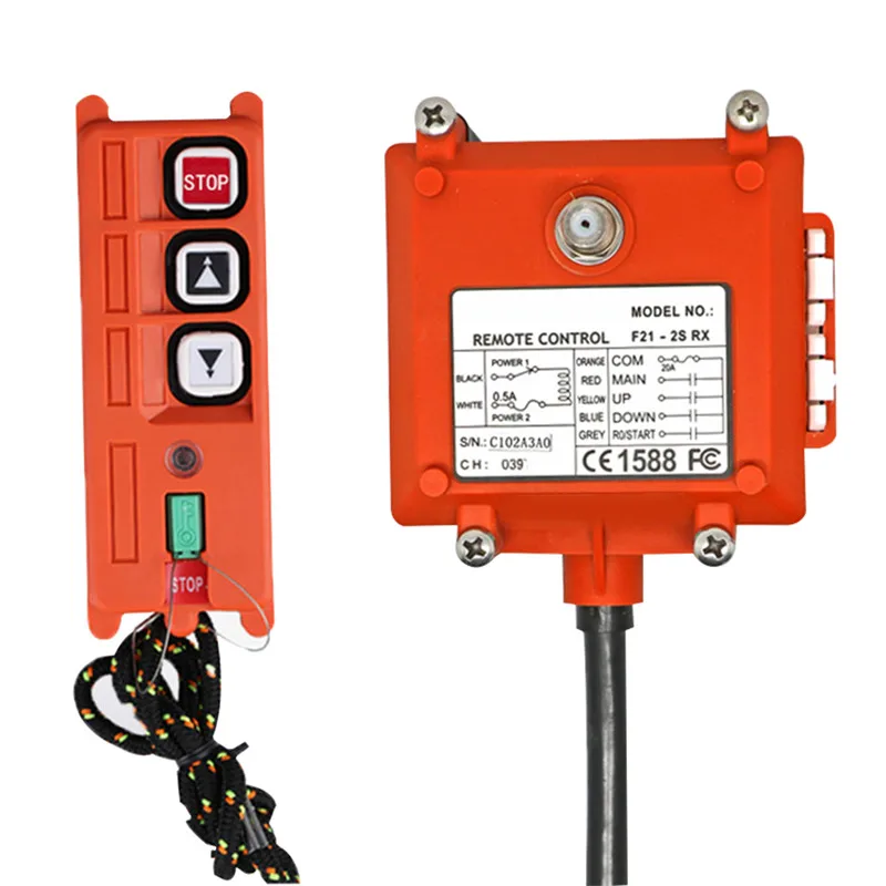 

Professional Industrial Crane Wireless Remote Control F21-2S 1 Transmitter 1 Receiver for Hoist Crane AC / DC Both Applicable