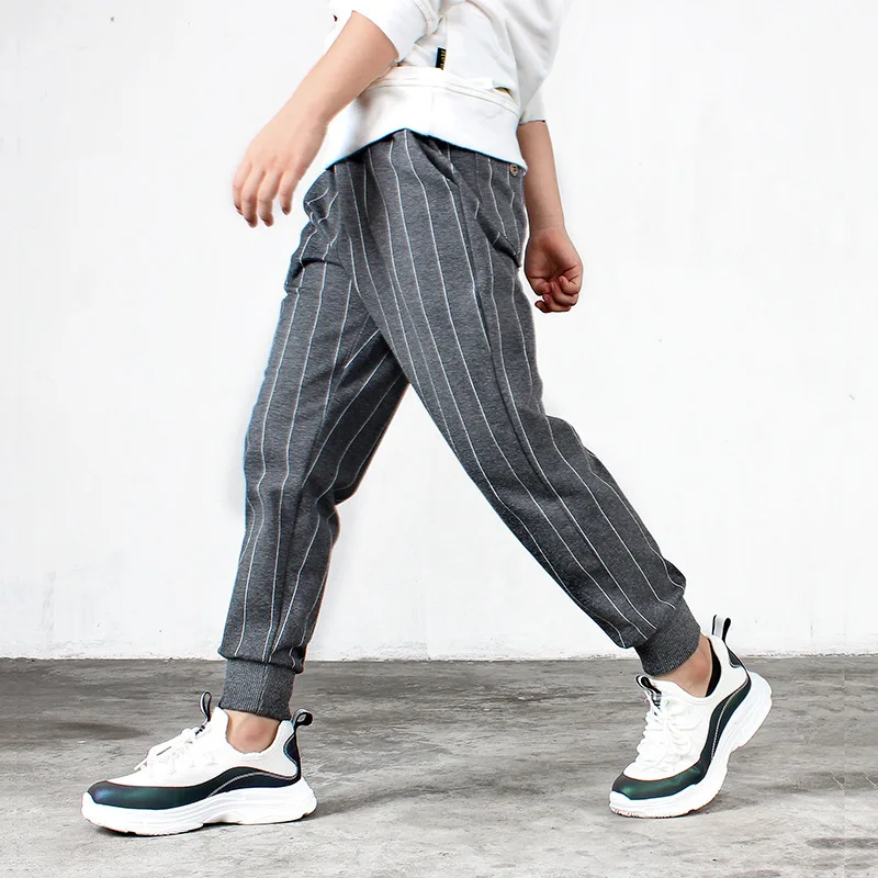 Kids Boy Pant Children's Trousers Boys' Casual Girls' Pure Cotton Vertical Knitted Children's Trousers In Autumn Winter 5-8 12