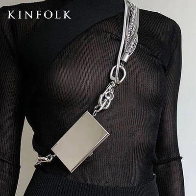 

Multifunctional Metal Multi-layer Chain Card Holder Mini Minimalist Diamond Women Shoulder Crossbody Bags Party Clutch Purse