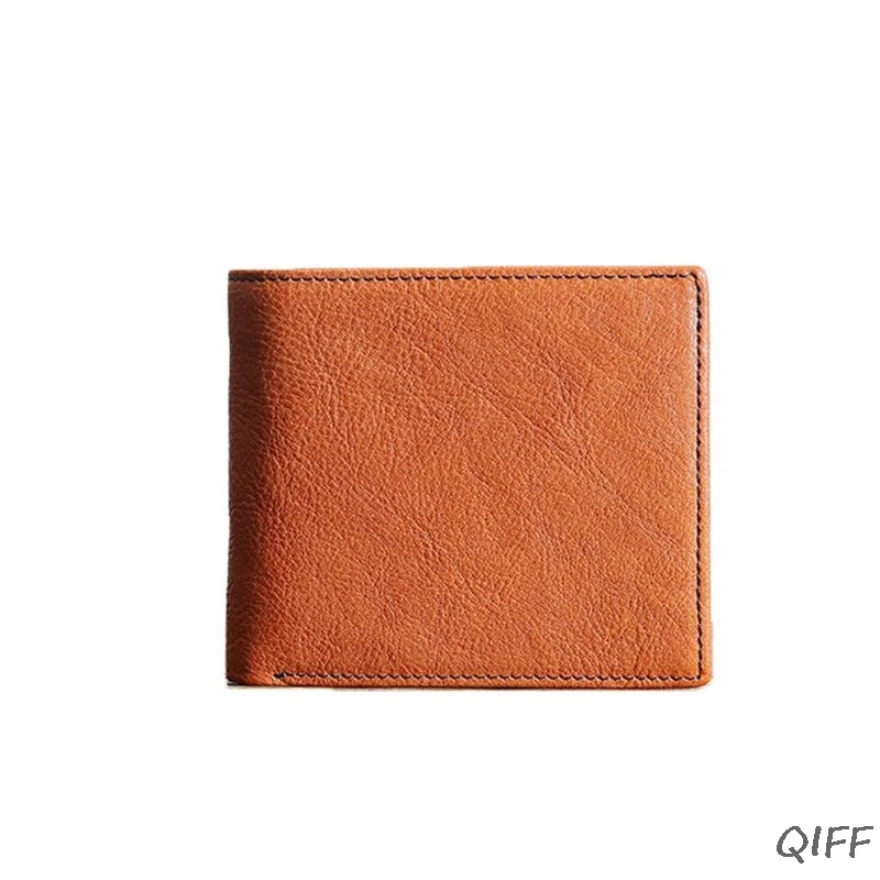 Мужской винтажный деловой кожаный кошелек, Карманный держатель для карт, сумка для монет, двойной тонкий кошелек