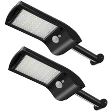 ABUI-Gutter Solar Lights Outdoor Motion, Motion Sensor Solar Lights Black 180° Adjustable Security Solar Lights Waterproof With