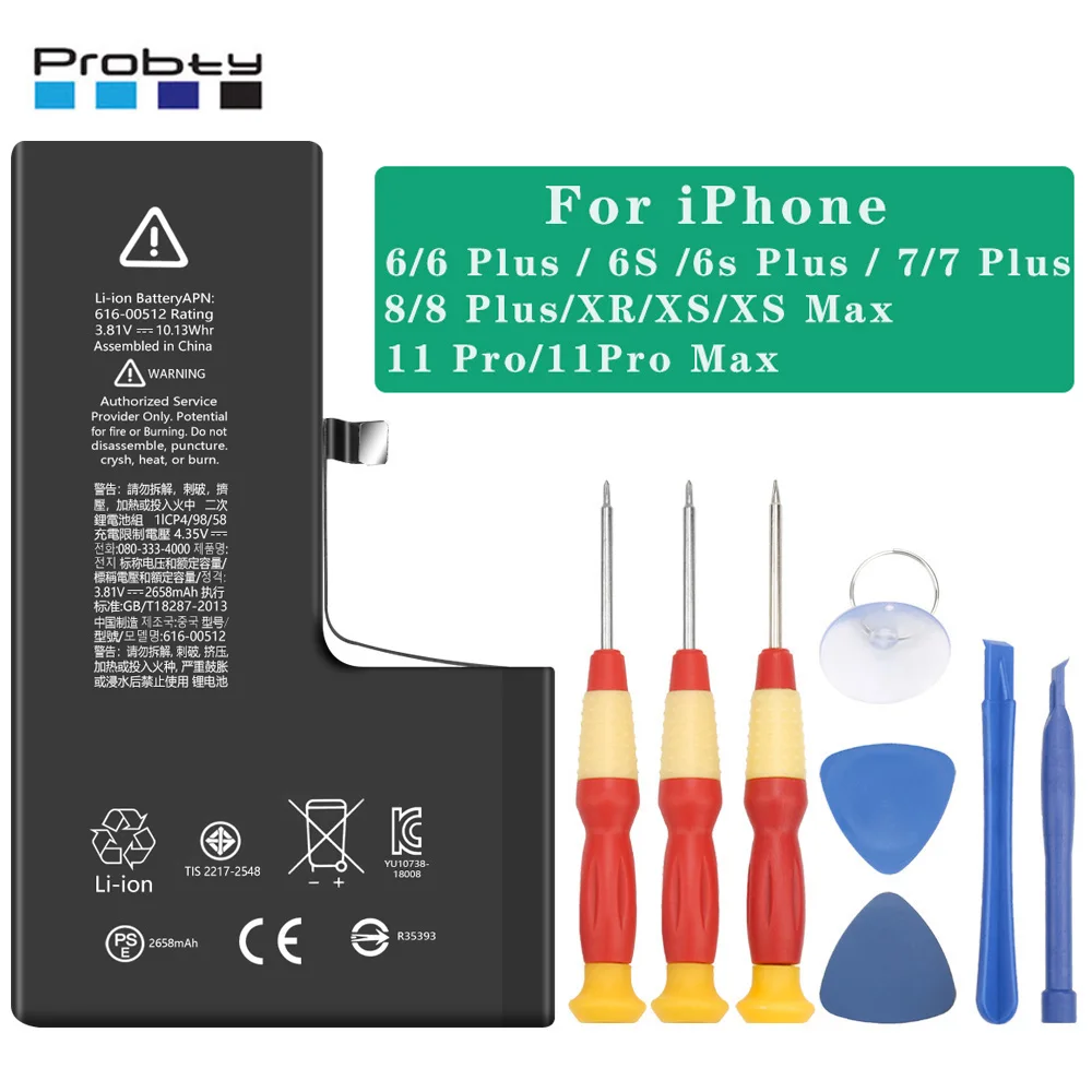 Alta Qualità Per Iphone 6 6S 7 8 Plus X Xr Xs Max 11 Pro Max Batterie Di Ricambio Ad Alta Capacità Per Batteria Al Litio Iphone6