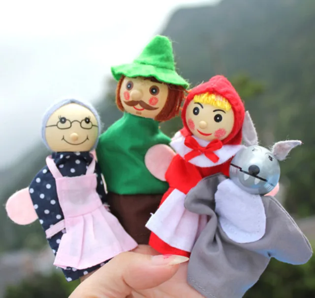 Baby Cartoon Theater Role Play Finger Puppets Three Pigs Mermaid Castle Princess Tell Story Educational Toys For Children Gifts 3