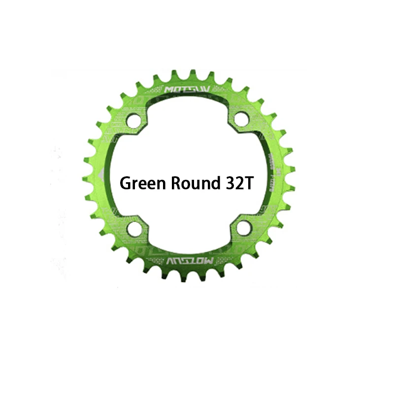Green 32T EJOYQI велосипед Кривошип 104BCD круглой формы узкий широкий 32 T/34 T/36 T/38 T MTB CTB велосипедная Звездочка велосипед - Цвет: Green 32T