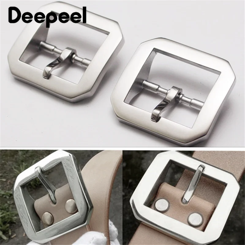 Deepeel 40mm Stainless Steel Solid Brass Belt Buckles Pin Cowboy for Men Jeans Accessories DIY Leather Craft Fit 3.7 3.9cm Belts| |