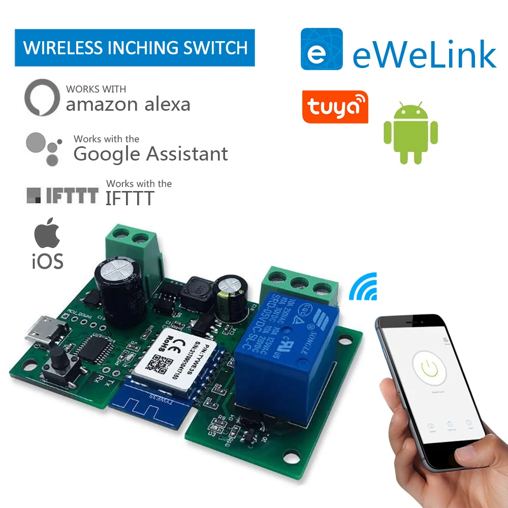 

tuya smart home Graffiti Single-way Point Switch smart Switch Wifi Relay Wireless Module Timing Remote Intelligent Remote Contro