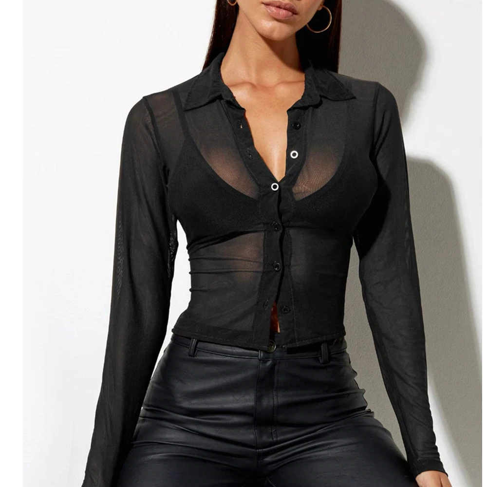Buy Sexy Women Blouses See Through 