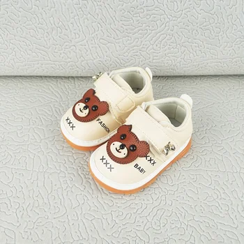 

2020 Toddler Cartoon Bear Cow Soft Bottom Non-Slip Shoes Baby Boys Girls Spring Autumn First Walkers Crib Called Shoes