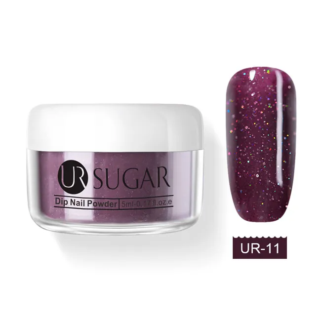 Ur Sugar 5 мл желе розовый окунание ногтей порошок натуральный цвет ногтей Блеск порошок градиент французские ногти без лампы лечения украшения - Цвет: colorful11