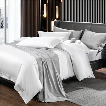 

Creative Buttons Style Bedding Set Skin-friendly Cotton Duvet Cover Bed Sheet Pillowcase Set Solid Color Bed Linen Bedclothes