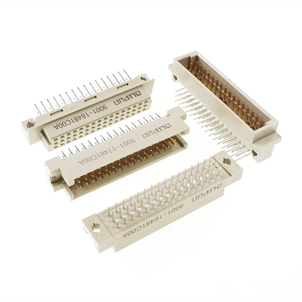 Din 41612 Conector Linhas 48 Pinos Macho Fêmea Soquetes Plug Receptáculo Ângulo Direito em Linha Reta Através do Passo do Furo 3×16 2.54 mm Peças