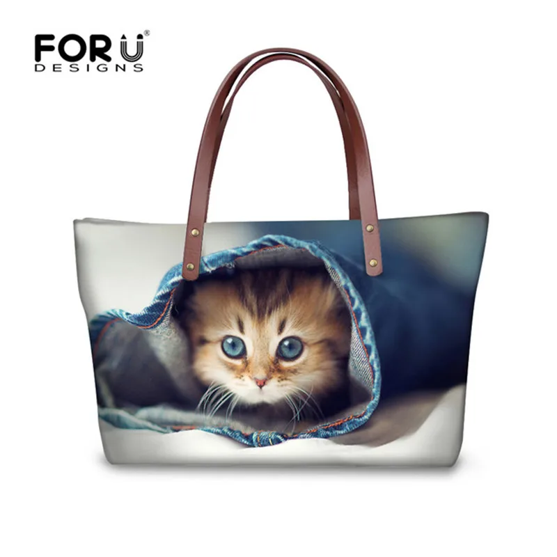 FORUDESIGNS/Женские сумки в стиле Харадзюку, женские сумки с 3D милым котом, сумки через плечо для дам, женские сумки-тоут, Bolsos Feminina - Цвет: H465AL