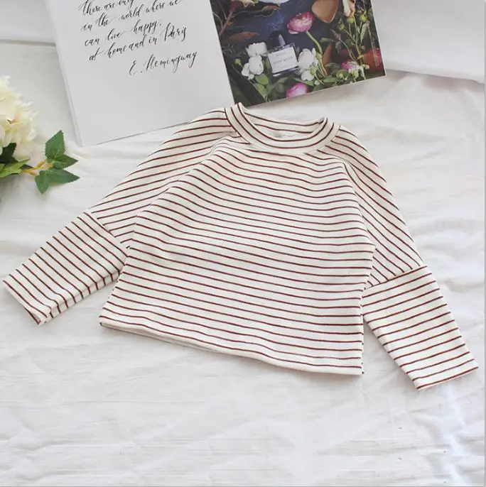 beige Новая футболка для новорожденных хлопковая одежда осенне-зимнее нижнее белье, футболка Топы для маленьких девочек, футболки мужские повседневные - Цвет: beige