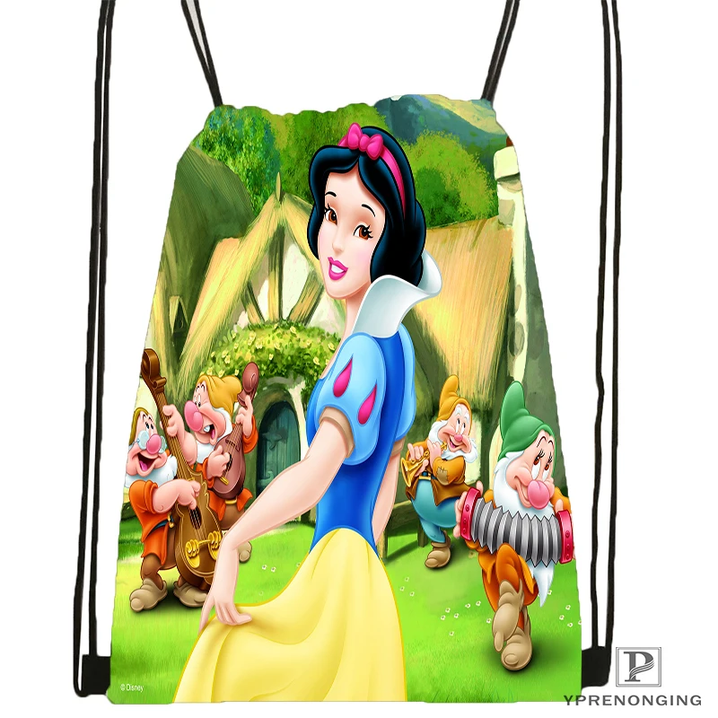 CustomSnow White Seven Dwarfs#1 походная сумка на шнурке милый рюкзак для детей(черная спинка) 31x40 см#180531-02-34