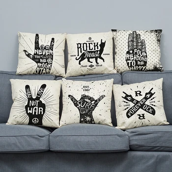 

Pillow Case Crazy Rock Hiphop Gesture Printing Pillowcase Music Lover Sofa Car Decoration Fashion Present Creative Cushion Cover