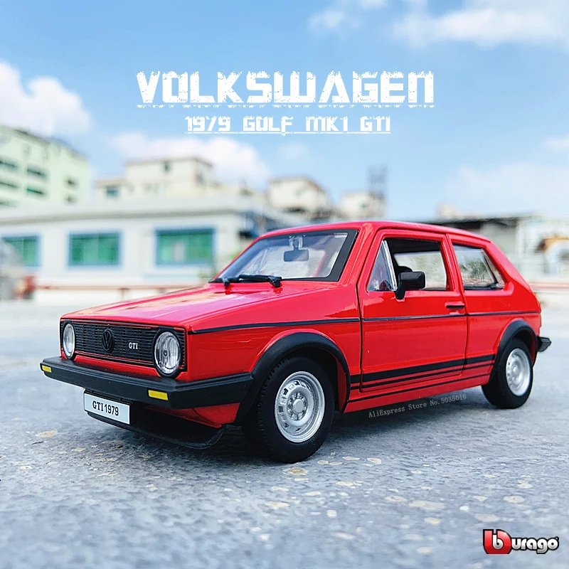 Модель автомобиля Bburago 1:24 Volkswagen 1979 Golf GTI MK1 из сплава|Наземный транспорт| |