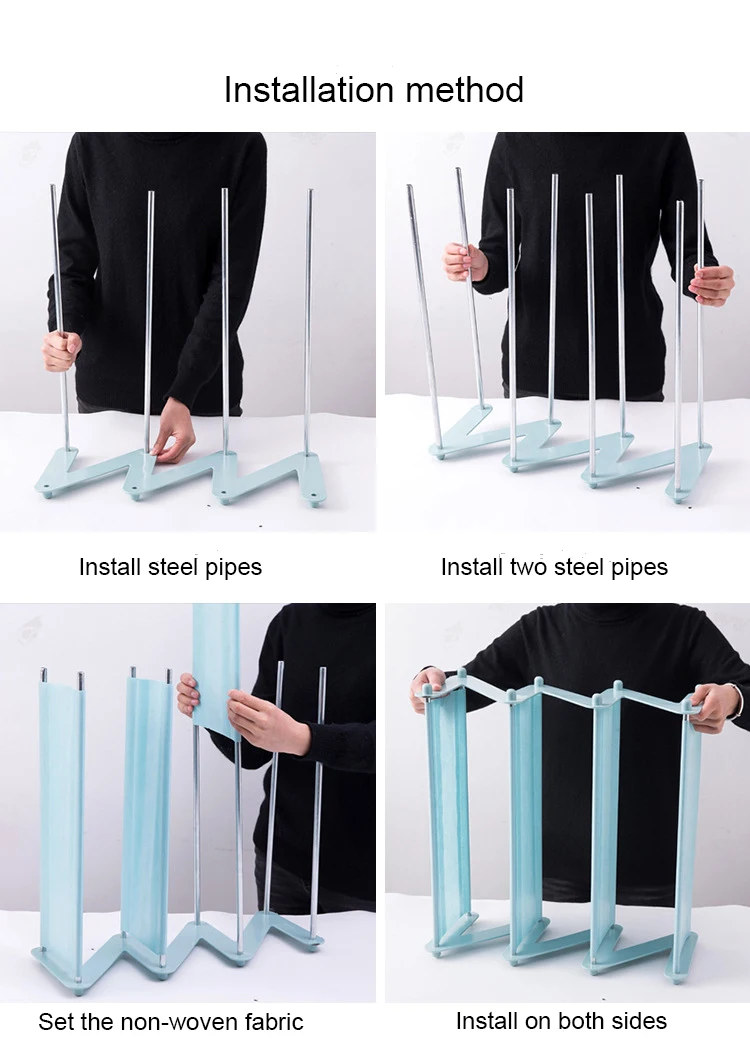 shoe rack Shelf shoe organizer shoe stand Simple stainless steel assembled Z-type non-woven fabric entrance multi-layer