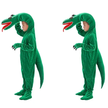 

Adult Kids Plesiosaur T-REX Dinosaurs Costumes Halloween Cosplay Party Animal Cartoon Dragon Dress Up Jumpsuit Outfit Costume
