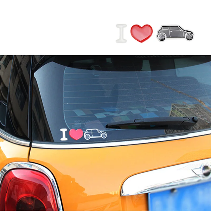 Эпоксидная 3D наклейка для автомобиля I LOVE MINI декоративный Стайлинг COOPER S JCW CLUBMAN F54