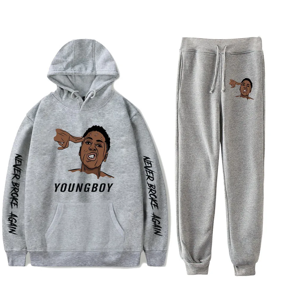 Толстовки и свитшоты Youngboy с надписью Never broken спортивный костюм длинными рукавами