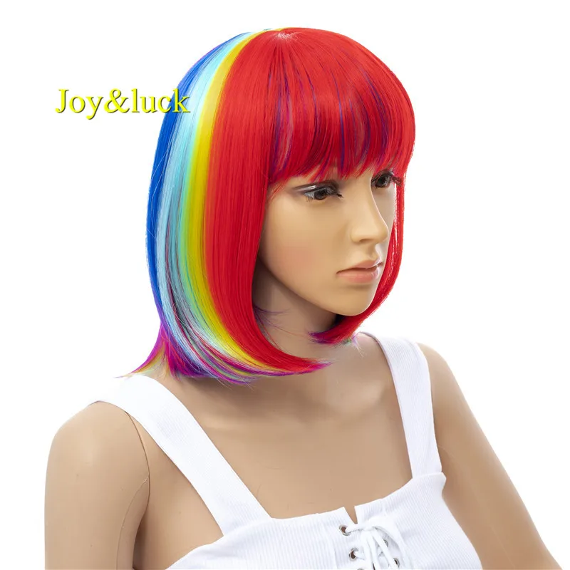 Парики из синтетических волос Joy & luck 12 дюймов короткие разноцветные парики для
