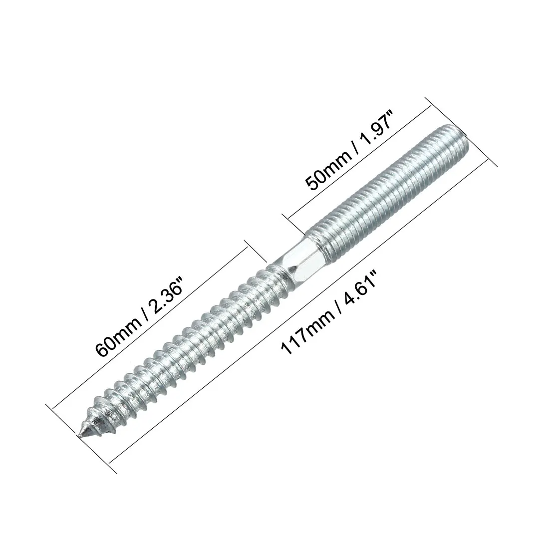 Uxcell 8 шт. M10x117mm вешалка болт двуглавый болт Саморез для мебели