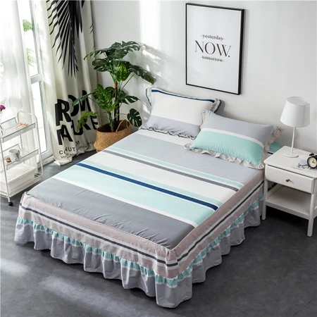 Bed skirt7 Хлопок, кровать, юбка, покрывало, цветы, простыня, покрывало для спальни, покрывало для кровати, полный размер King queen простыня с эластичным - Цвет: Bed skirt7