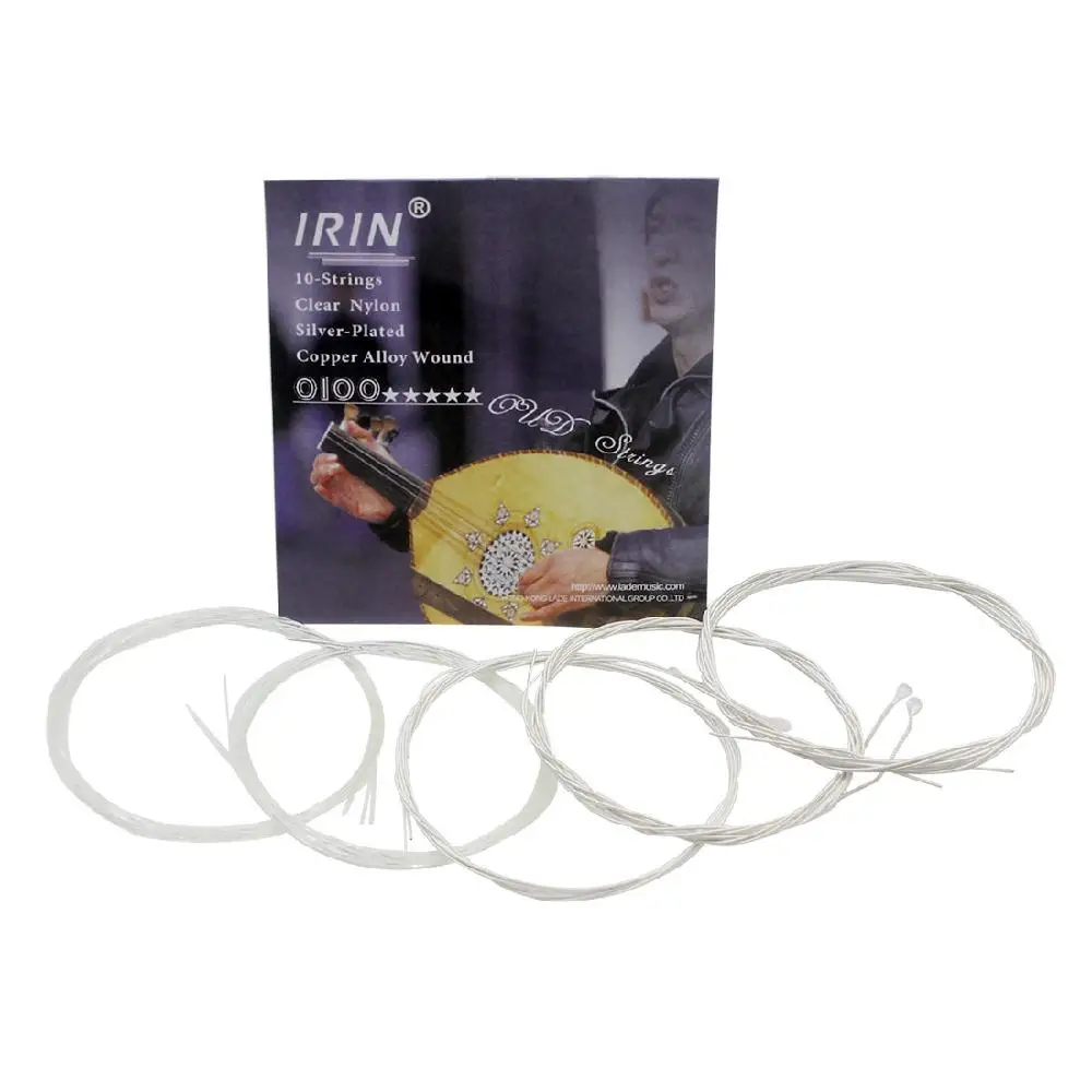

IRIN Udchenko Oud Lute Strings 10/11/12 Strings Set Transparent Nylon & Silver-Plated Copper Alloy Wrapped Strings