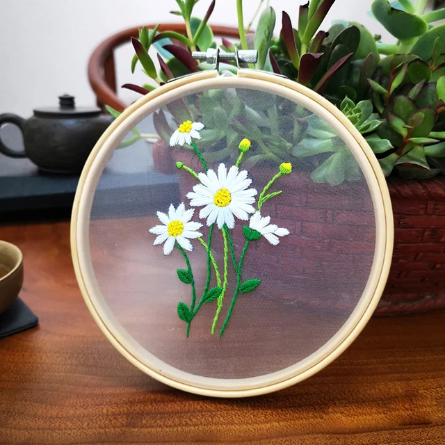 In The Hoop embroidery Set oval of jewelry with a chamomile