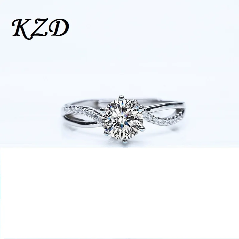 Бриллиантовое кольцо с муассанитом из стерлингового серебра | Украшения и