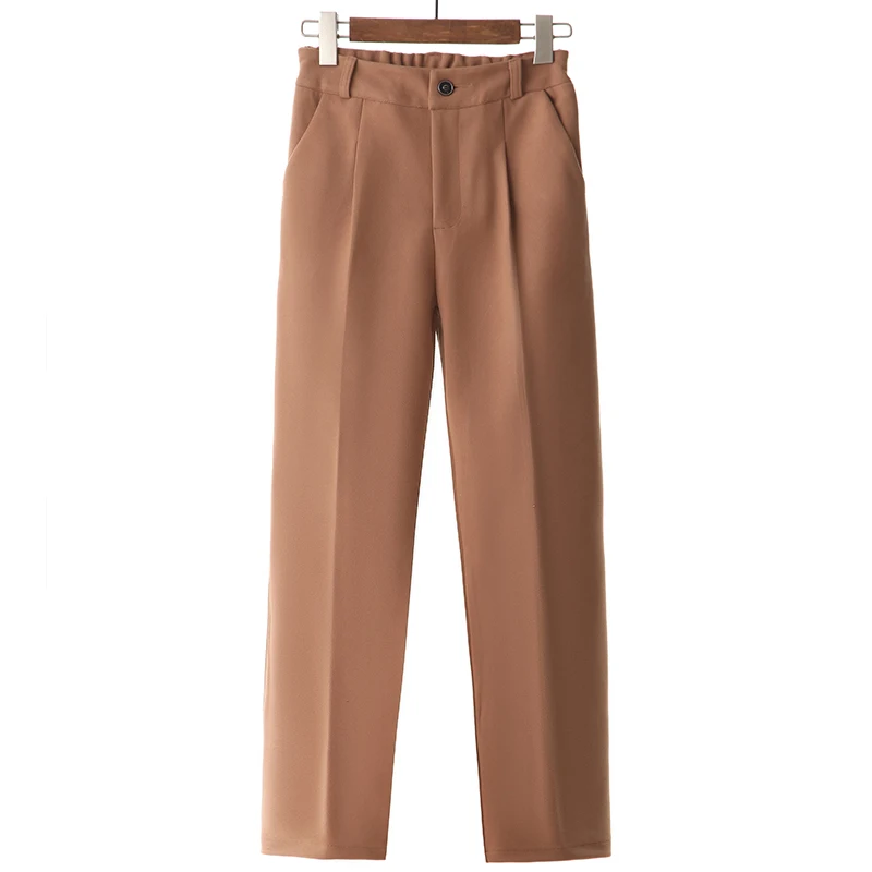 Caramel color Осенне-зимний женский костюм, брюки, плотные женские узкие брюки, высокая талия, рабочая одежда, женские брюки, элегантные женские брюки - Цвет: Caramel color